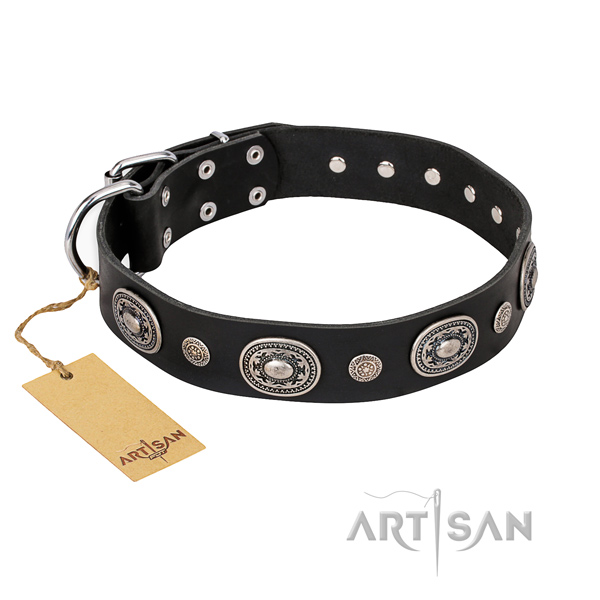 Best quality genuine leather collar handcrafted for your dog