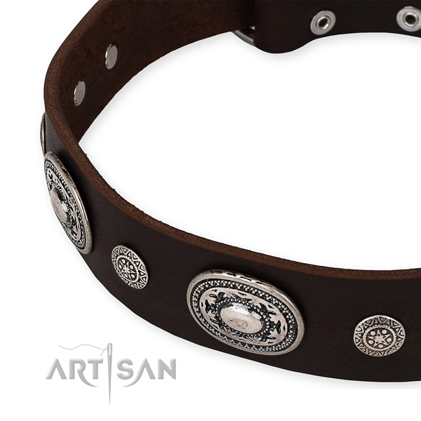Soft leather dog collar created for your impressive pet