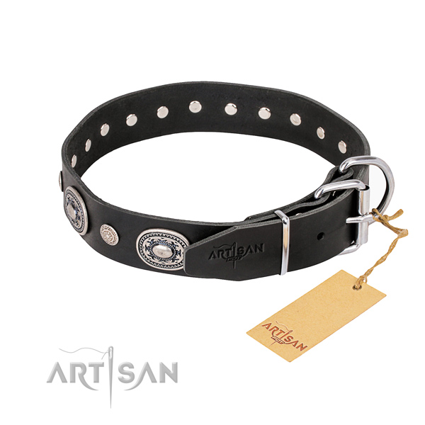 Best quality leather dog collar crafted for easy wearing