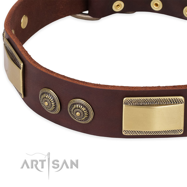 Exquisite full grain genuine leather collar for your beautiful dog