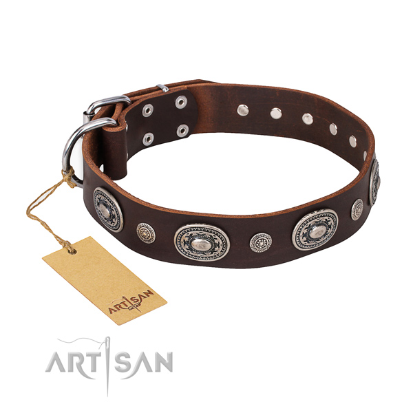 High quality full grain leather collar created for your dog